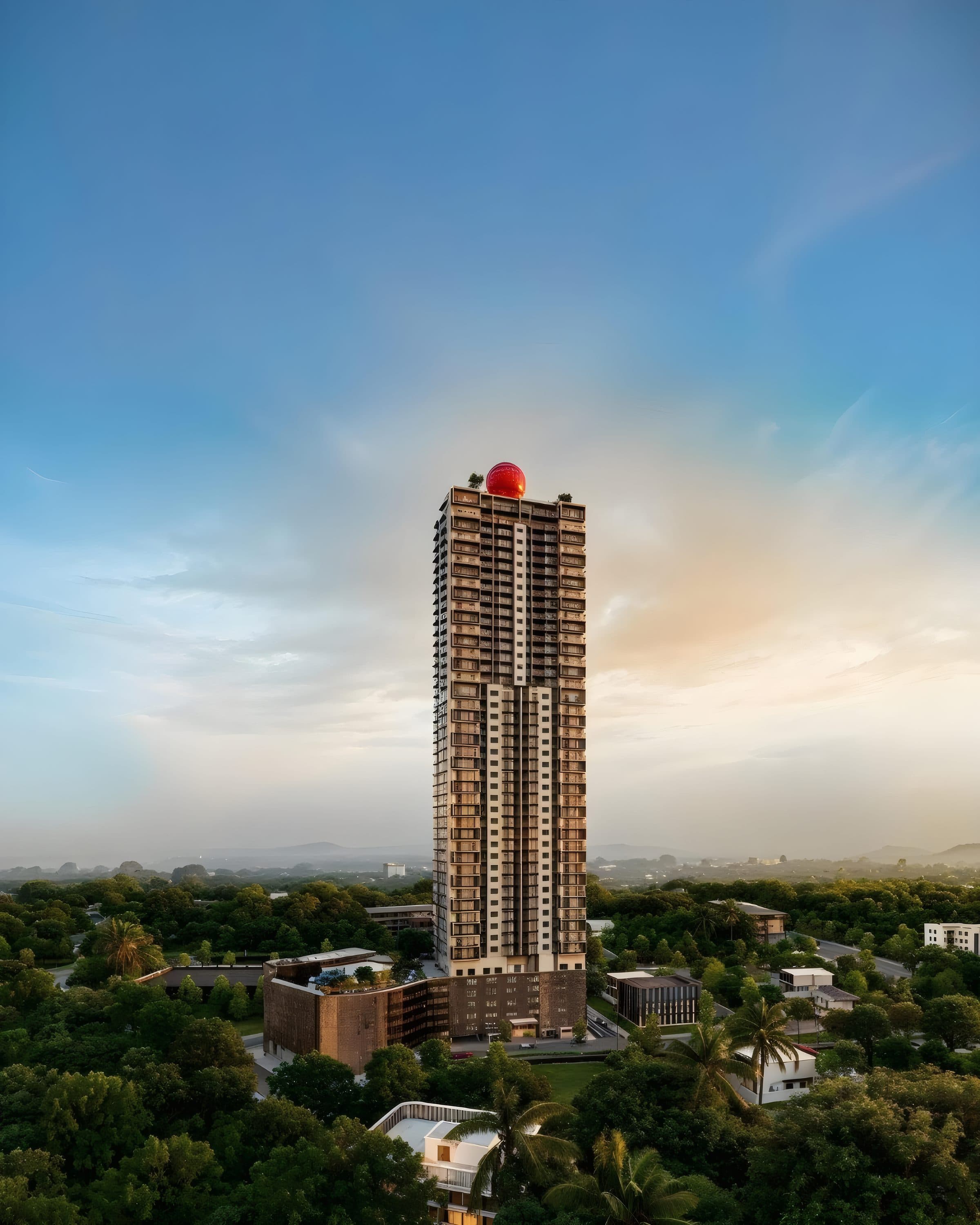 Render of the 96 Legends tower above Battaramulla