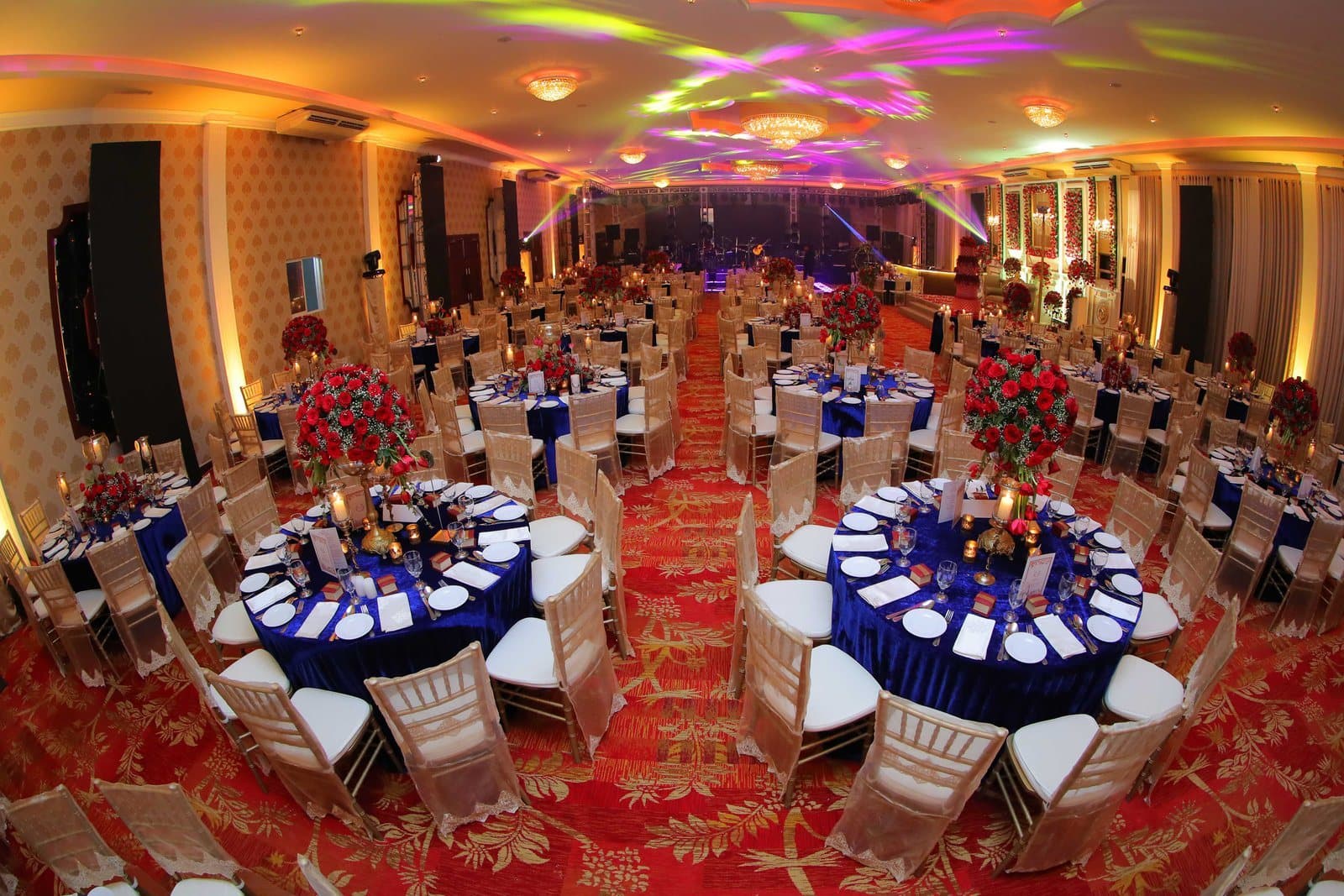 The Seethawaka Regency banquet hall set for a wedding