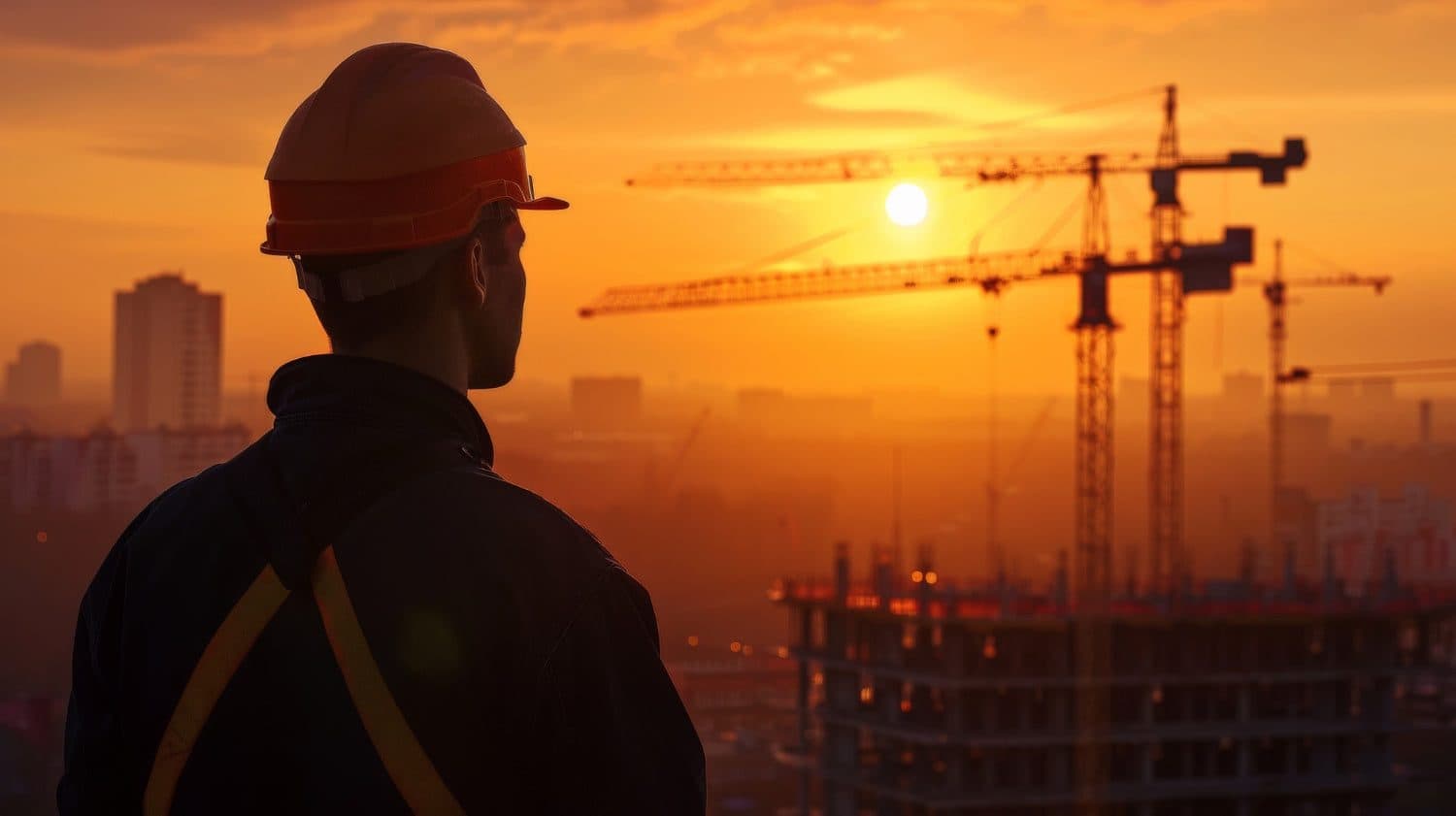 An engineer on site at dusk