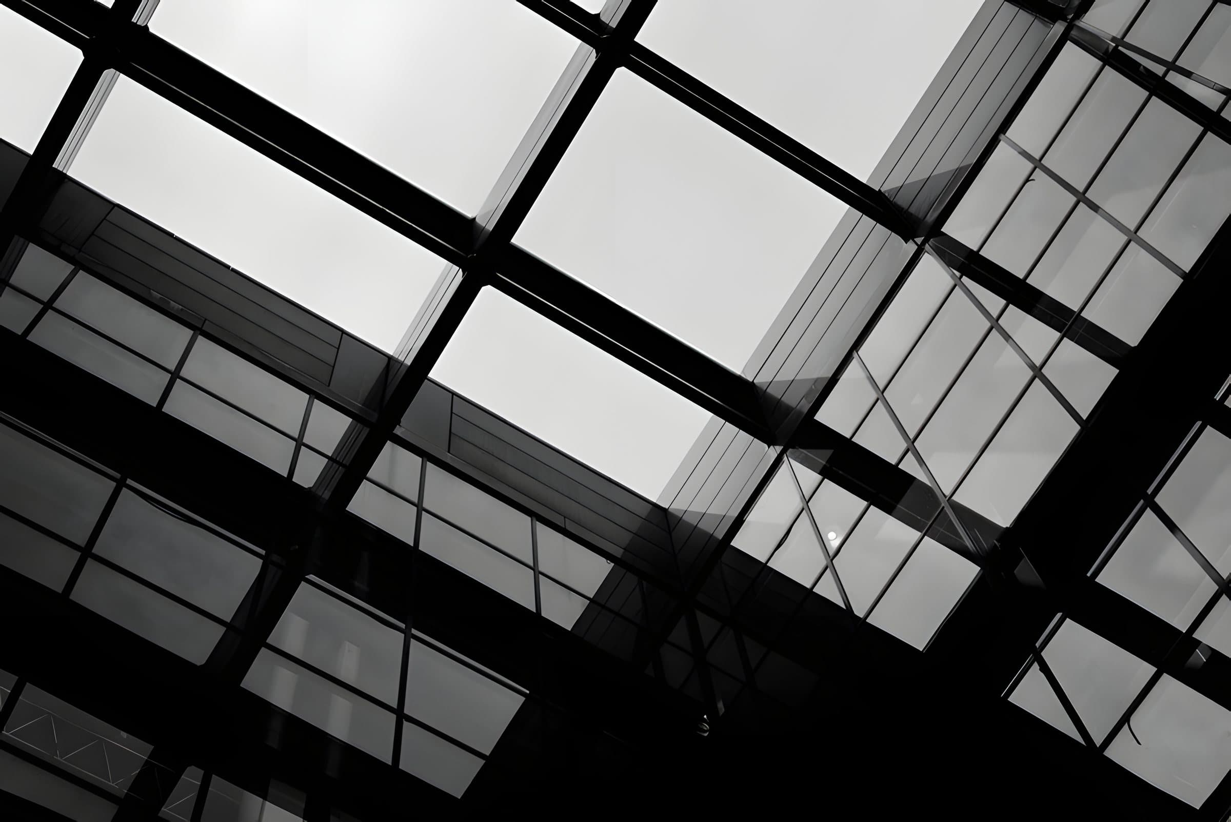 Steel and glass roof structure